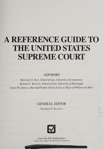 A Reference guide to the United States Supreme Court