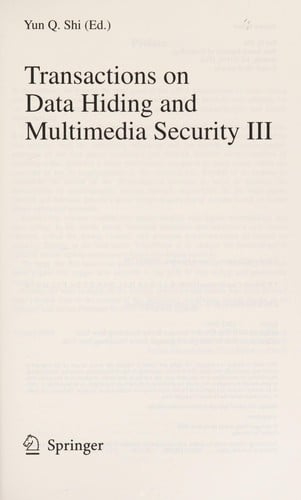 Transactions on data hiding and multimedia security III