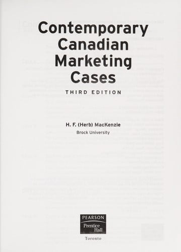 Contemporary Canadian marketing cases