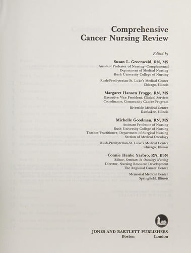 Comprehensive cancer nursing review