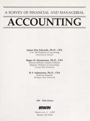 Survey of financial and managerial accounting