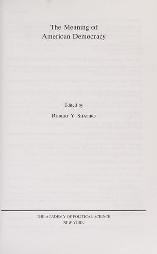 The meaning of American democracy