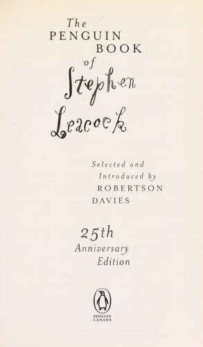 The Penguin book of Stephen Leacock