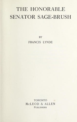 The Honorable Senator Sage-Brush