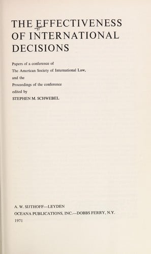 The Effectiveness of international decisions