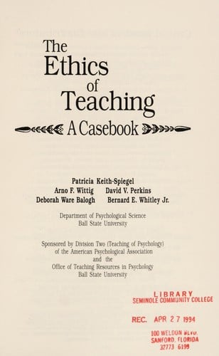 The ethics of teaching