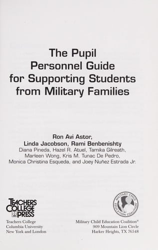 The pupil personnel guide for supporting students from military families