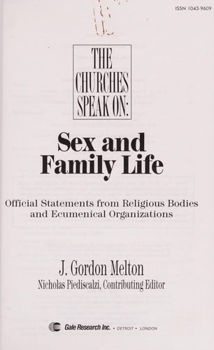 The Churches speak on--sex and family life