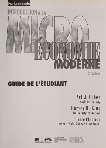 Introduction a la microeconomie moderne