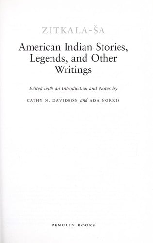 American Indian stories, legends, and other writings