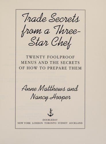 Trade secrets from a three-star chef