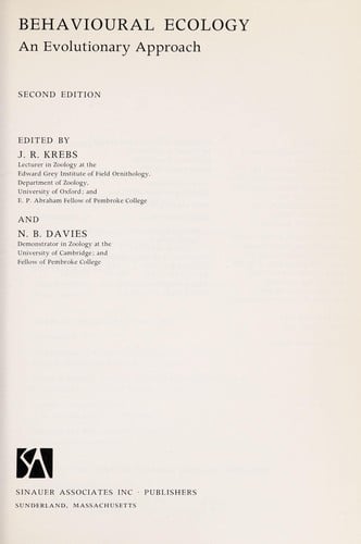 Behavioural ecology