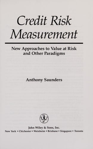 Credit risk measurement