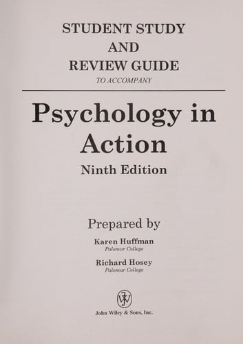 Student study and review guide to accompany Psychology in action, ninth edition
