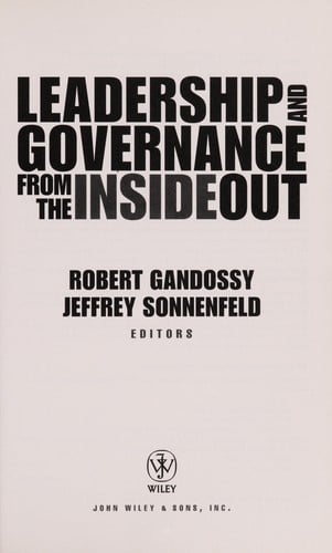 Leadership and governance from the inside out