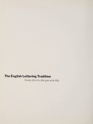 The English lettering tradition