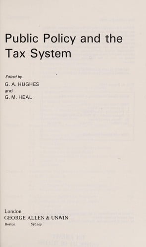 Public policy and the tax system