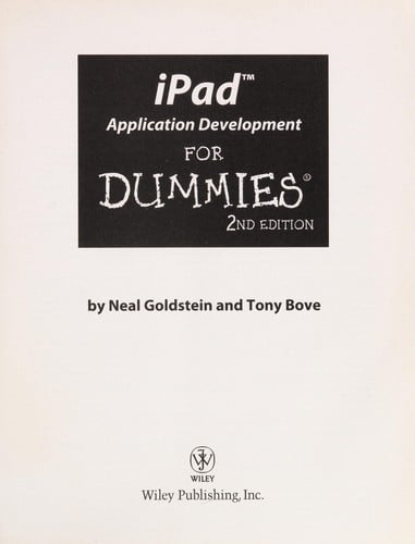 iPad application development for dummies, 2nd edition