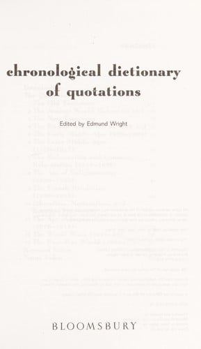 Chronological dictionary of quotations