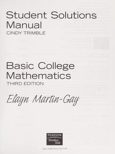 Student solutions manual