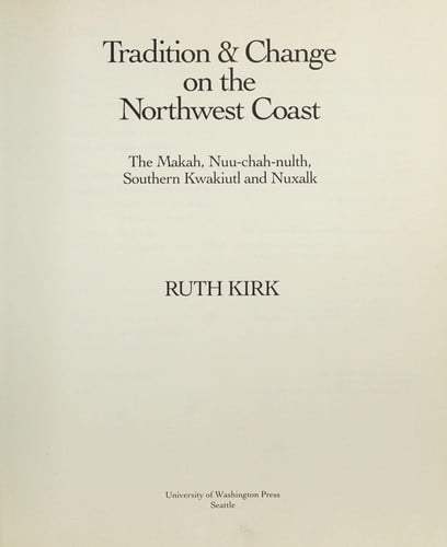 Tradition and Change on the Northwest Coast