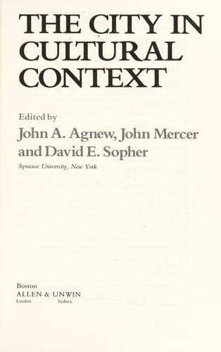 The City in cultural context