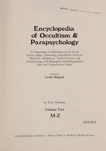 Encyclopedia of occultism & parapsychology