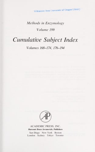 Cumulative subject index [to Methods in enzymology]
