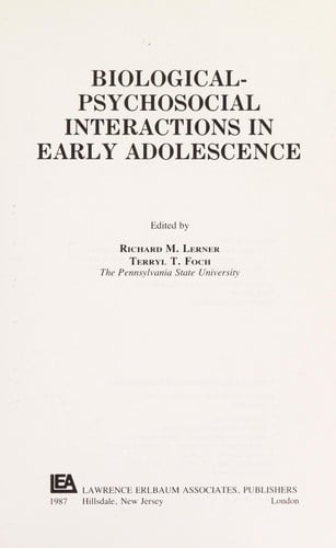 Biological-psychosocial interactions in early adolescence