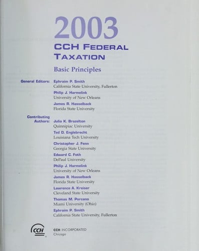 CCH federal taxation : basic principles, 2003