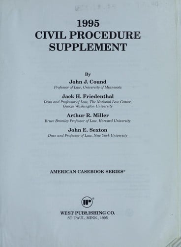 1995 civil procedure supplement