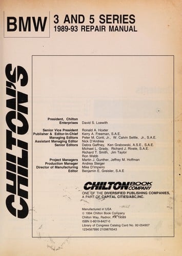 Chilton's BMW 3 and 5 series
