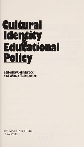 Cultural identity and educational policy