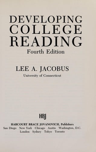 Developing college reading