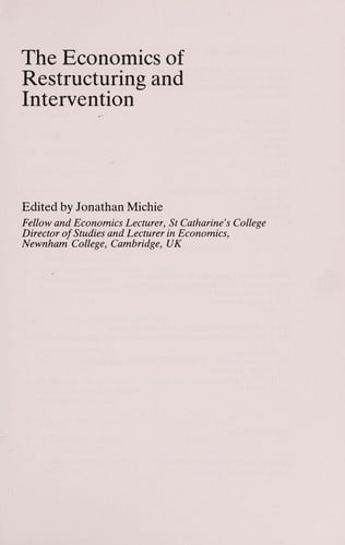 The Economics of restructuring and intervention