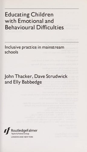 Educating children with emotional and behavioural difficulties