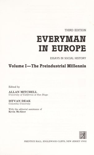 Everyman in Europe : essays in social history