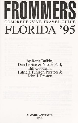 Frommer's comprehensive travel guide, Florida '95