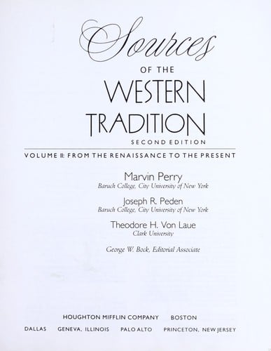 Sources of the Western tradition