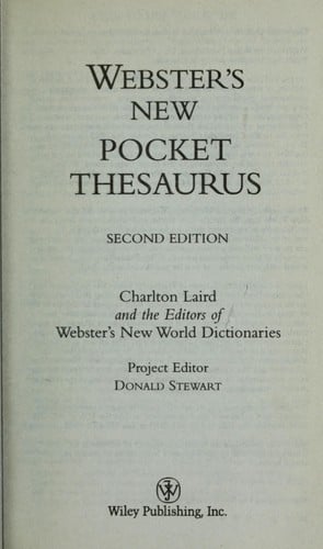 Webster's new pocket thesaurus