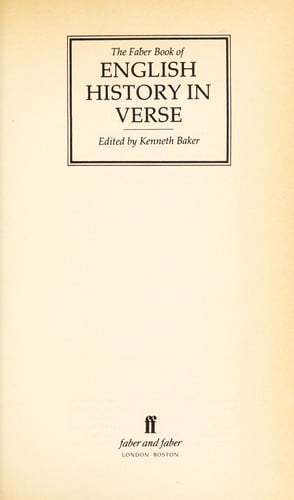 The Faber book of English history in verse
