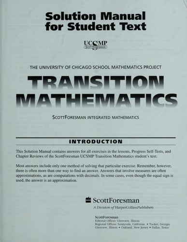 Transition mathematics