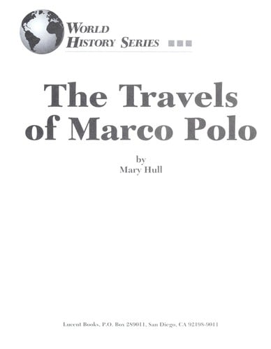 The travels of Marco Polo