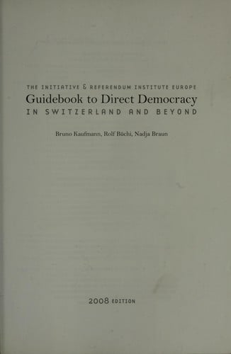 Guidebook to direct democracy