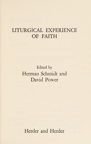Liturgical experience of faith