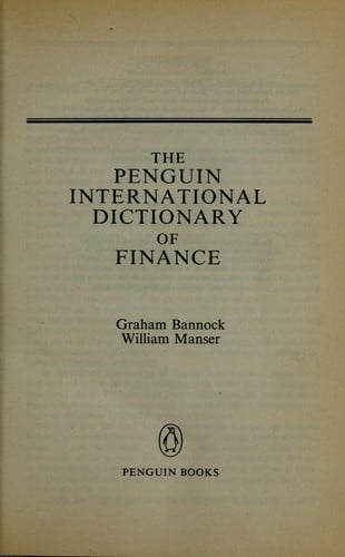 The Penguin international dictionary of finance