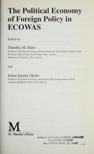 The Political economy of foreign policy in ECOWAS