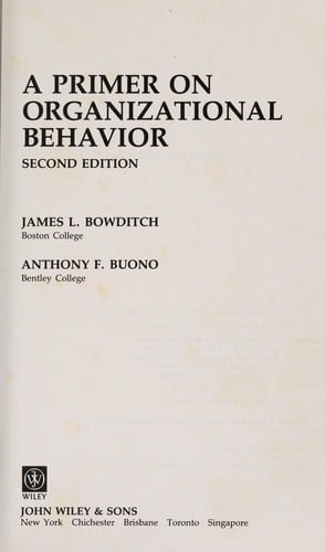A primer on organizational behaviour