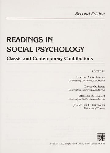 Readings in social psychology