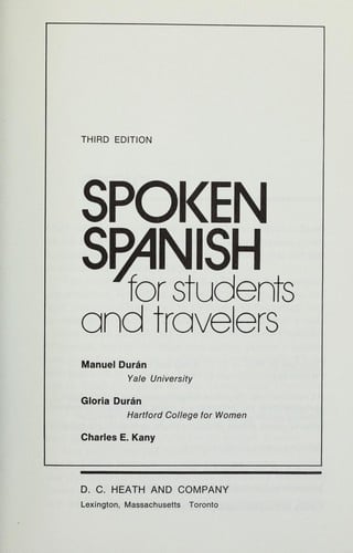Spoken Spanish for students and travelers